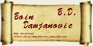 Boin Damjanović vizit kartica